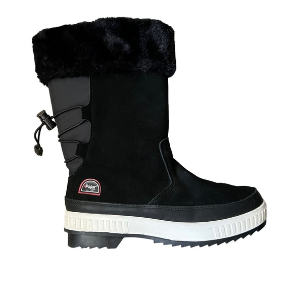 Pajar Canada Barb Waterproof Leather Suede Faux Fur Black Winter Boot Size 10 - Picture 4 of 15